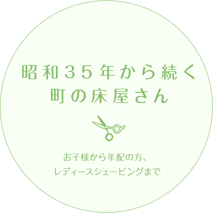 昭和35年から続く 町の床屋さん